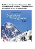 TEST BANK for Operations Management&comma; 14th Editio by William Stevenson&comma; Verified Chapters 1 - 19&comma; Complete Newest Version