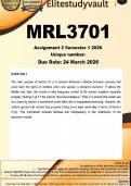 MRL3701 Assignment 2 &lpar;COMPLETE ANSWERS&rpar; Semester 1 2026 - DUE 24 March 2026