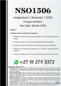 NSO1506 Assignment 1 &lpar;COMPLETE ANSWERS&rpar; Semester 1 2026 - DUE March 2026