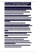 MTTC 117 Professional Skills Exam Questions with Verified Answers