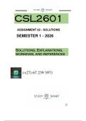 CSL2601 - ASSIGNMENT 2 SOLUTIONS &lpar; SEMESTER 1 - 2026 &rpar;