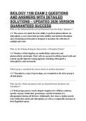 BIOLOGY 1108 EXAM 2 QUESTIONS AND ANSWERS WITH DETAILED SOLUTIONS &ndash; UPDATED 2026 VERSION GUARANTEED SUCCESS