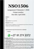 NSO1506 Assignment 3 PORTFOLIO &lpar;COMPLETE ANSWERS&rpar; Semester 1 2026 - DUE May 2026