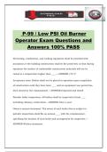 P-99 &sol; Low PSI Oil Burner Operator Exam Questions and Answers 100&percnt; PASS