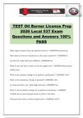 TEST Oil Burner License Prep 2026 Local 537 Exam Questions and Answers 100&percnt; PASS