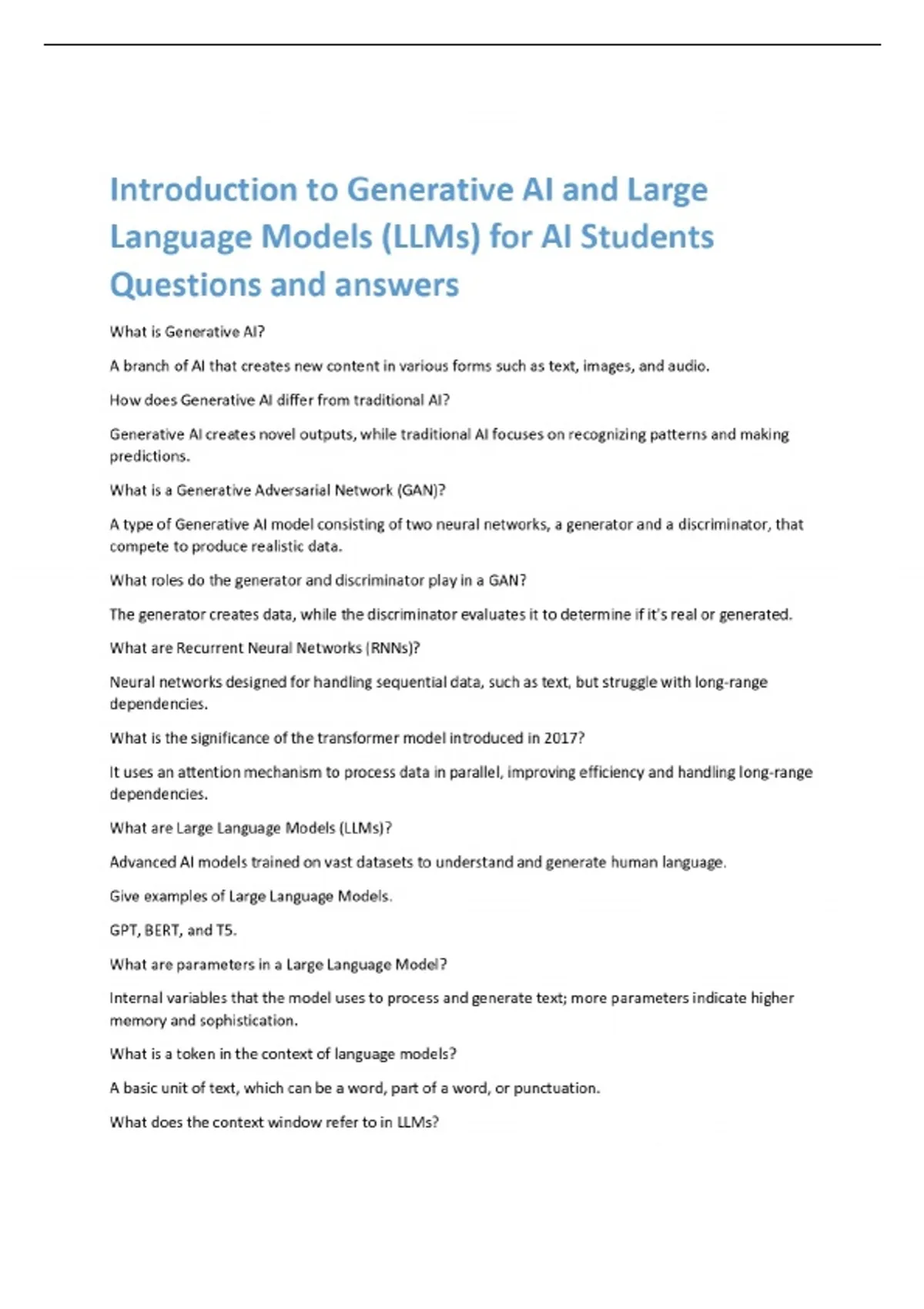Introduction to Generative AI and Large Language Models (LLMs) for AI ...