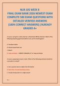 NUR 105 WEEK 8 FINAL EXAM BANK 2026 NEWEST EXAM  COMPLETE 500 EXAM QUESTIONS WITH  DETAILED VERIFIED ANSWERS  &lpar;100&percnt; CORRECT ANSWERS&rpar; &sol;ALREADY  GRADED A&plus;