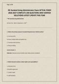 NC Assisted Living Administrator Exam ACTUAL EXAM 2026-2027 COMPLETE 200 QUESTIONS AND VERIFIED SOLUTIONS LATEST UPDATE THIS YEAR&period;pdf