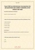 Texas Child Care Administrator Licensing Exam ALL 200 QUESTIONS AND CORRECT ANSWERS LATEST UPDATE THIS YEAR&period;pdf