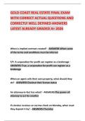 GOLD COAST REAL ESTATE FINAL EXAM WITH CORRECT ACTUAL QUESTIONS AND CORRECTLY WELL DEFINED ANSWERS LATEST ALREADY GRADED A&plus; 2026
