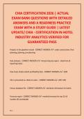 A PACKAGE DEAL FOR CHIA EXAM QUESTIONS & VERIFIED ANSWERS &lpar;100&percnt; CORRECT ANSWERS&rpar; &lpar;ALL YOU NEED FOR A GUARANTEED PASS A&plus;&rpar; GOOD LUCK &excl;