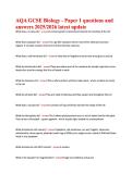 AQA GCSE Biology Paper 1 Exam 2026