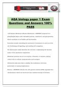 AQA biology paper 1 Exam Questions and Answers 100&percnt; PASS