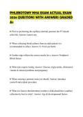 PHLEBOTOMY NHA EXAM FINAL PAPER 2026 FULL QUESTIONS WITH CORRECT ANSWERS GRADED A&plus;