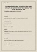 Certified Satellite Installer &lpar;CSI&rpar; Exam ACTUAL EXAM COMPLETE 250 QUESTIONS AND VERIFIED SOLUTIONS LATEST UPDATE THIS YEAR