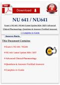 Exam 1&colon; NU 641 &sol; NU641 &lpar;Latest Update 2026 &sol; 2027&rpar; Advanced Clinical Pharmacology&comma; Questions & Answers &lpar;Verified Answers&rpar; &vert;&vert; Complete A&plus; Guide