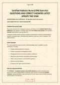 Certified Pediatric Nurse &lpar;CPN&rpar; Exam ALL QUESTIONS AND CORRECT ANSWERS LATEST UPDATE THIS YEAR