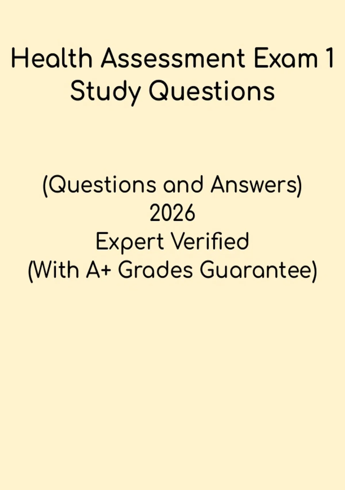Health Assessment | Exam 1 Study Questions & Review - Adult health ...