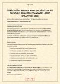 CANS Certified Aesthetic Nurse Specialist Exam ALL QUESTIONS AND CORRECT ANSWERS LATEST UPDATE THIS YEAR