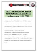 DOT&colon; Comprehensive Review for NRCME Exam Questions and Answers 100&percnt; PASS