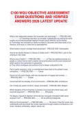 C100 WGU OBJECTIVE ASSESSMENT  EXAM QUESTIONS AND VERIFIED  ANSWERS 2026 LATEST UPDATE 
