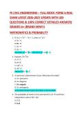 FE CIVIL ENGINEERING &ndash; FULL MOCK FORM A REAL  EXAM LATEST 2026-2027 UPDATE WITH 100  QUESTIONS & 100&percnt; CORRECT DETAILED ANSWERS  GRADED A&plus; &lpar;BRAND NEW&excl;&excl;&rpar;    MATHEMATICS & PROBABILITY 