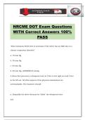 NRCME DOT Exam Questions WITH Correct Answers 100&percnt; PASS
