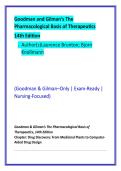 Goodman & Gilman 14e Nursing Pharmacology Study Guide & MCQ Practice Question Bank