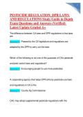 PESTICIDE REGULATION&lowbar;DPR LAWS AND REGULATIONS Study Guide in Depth Exam Questions