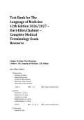 Test Bank for The Language of Medicine 12th Edition 2026&sol;2027 &ndash; Davi‑Ellen Chabner &ndash; Complete Medical Terminology Exam Resource