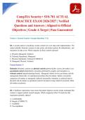 CompTIA Security&plus; SY0-701 ACTUAL PRACTICE EXAM 2026&sol;2027 &vert; Verified Questions and Answers &vert; Aligned to Official Objectives &vert; Grade A Target &vert; Pass Guaranteed