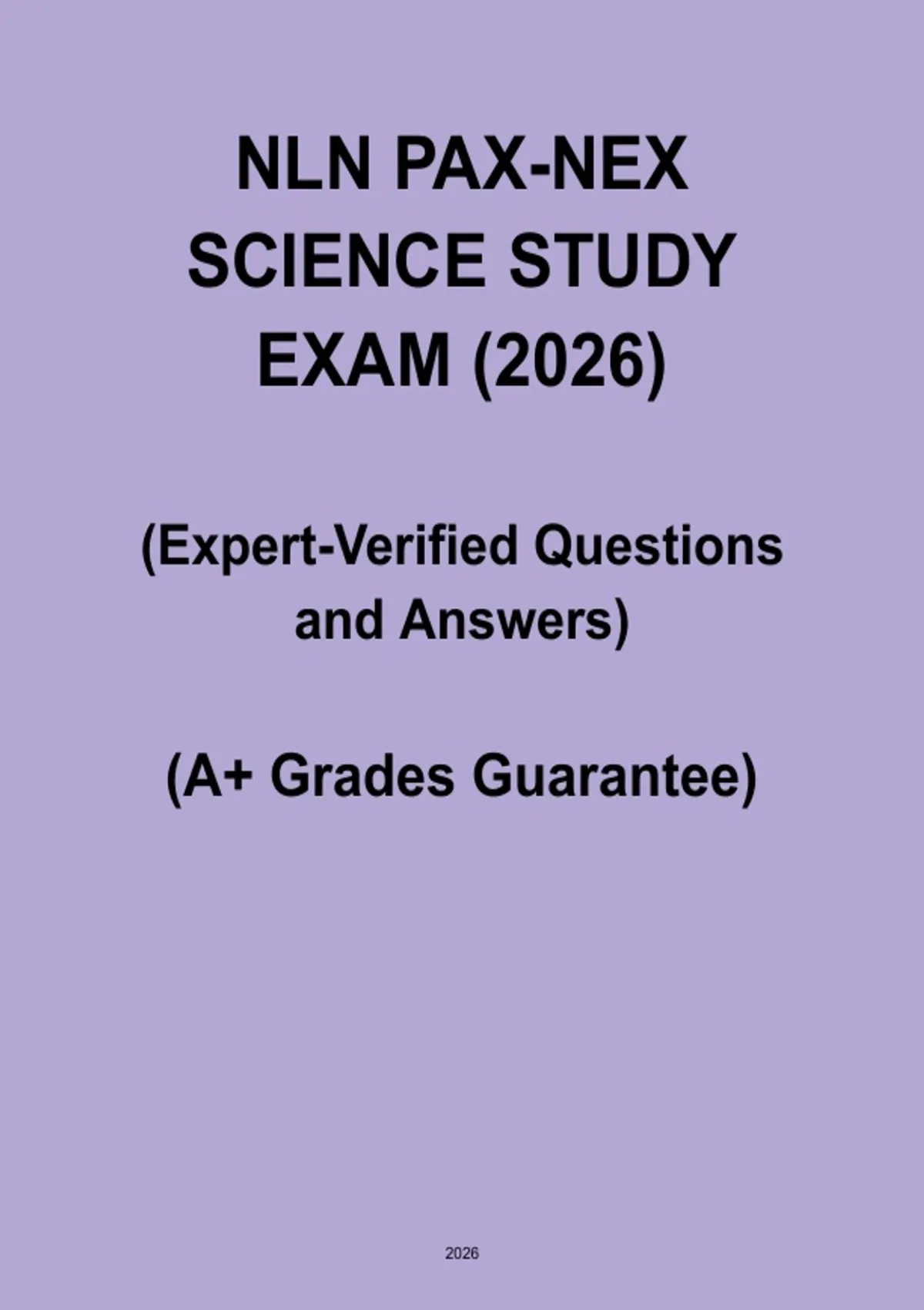 Nln Study NLN PAX-NEX Science Study Exam 2026 | Practice Questions & Q&A - NLN ...