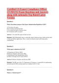 Certified US Export Compliance Officer &lpar;CUSECO&rpar; Exam Questions and Answers along with rationales Top Rated Latest Version&period;