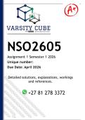 NSO2605 Assignment 1 &lpar;DETAILED ANSWERS&rpar; Semester 1 2026 - DISTINCTION GUARANTEED 
