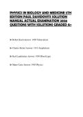 PHYSICS FOR SCIENTISTS AND ENGINEERS WITH MODERN PHYSICS VOLUME 2 5TH EDITION GLOBAL DOUGLAS C GIANCOLI SOLUTIONS MANUAL ALL CHAPTERS ACTUAL EXAMINATION 2026 QUESTIONS WITH SOLUTIONS GRADED A&plus;