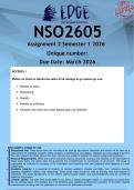 NSO2605 Assignment 2 &lpar;ANSWERS&rpar; Semester 1 2026 - DISTINCTION GUARANTEED