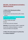 D651&vert;WGU D651 &vert;Data Management and Analytics &vert; Objective Assessment&vert;1005 Verified Questions & Answers&vert; Latest Updated