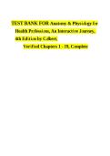 Test Bank for Anatomy & Physiology for Health Professions&colon; An Interactive Journey 4th Edition 2026&sol;2027 &ndash; Bruce J&period; Colbert&comma; Jeff Ankney & Karen Lee &ndash; Complete Chapters 1‑19 Exam Resource