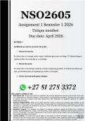 NSO2605 Assignment 1 &lpar;COMPLETE ANSWERS&rpar; Semester 1 2026 - DUE March 2026