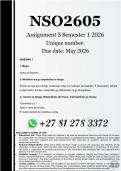 NSO2605 Assignment 3 PORTFOLIO &lpar;COMPLETE ANSWERS&rpar; Semester 1 2026 - DUE May 2026