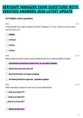 SERVSAFE MANAGER EXAM QUESTIONS WITH VERIFIED ANSWERS 2026 LATEST UPDATE 