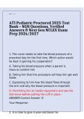 ATI Pediatric Proctored 2025 Test Bank &ndash; NGN Questions&comma; Verified Answers & Next Gen NCLEX Exam Prep 2026&sol;2027