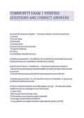 COMMUNITY EXAM 1 VERIFIED QUESTIONS AND CORRECT ANSWERS