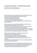 Community Exam 1 Verified Questions And Correct Solutions
