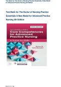 Test Bank for The Doctor of Nursing Practice  Essentials A New Model for Advanced Practice  Nursing 5th Edition Zaccagnini & White's Core Competencies for Advanced Practice Nursing&colon; A Guide for DNPs