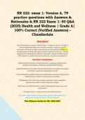 NR 222- exam 1&colon; Version A&comma; 79 practice questions with Answers & Rationales & NR 222 Exam 1&colon; 50 Q&A &lpar;2025&rpar; Health and Wellness &vert; Grade A&vert; 100&percnt; Correct &lpar;Verified Answers&rpar; &ndash; Chamberlain   &Tab;