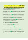 Nurse Assisting State Exam misc UPDATED ACTUAL Questions and Accurate Answers