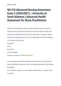 NU 518 Advanced Nursing Assessment  Exam 3 &lpar;2026&sol;2027&rpar; &ndash; University of  South Alabama &vert; Advanced Health  Assessment for Nurse Practitioners