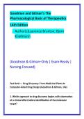 Nursing Pharmacology MCQ Study Guide &ndash; Goodman & Gilman Based Practice Bank