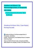 Goodman & Gilman Nursing Pharmacology Study Guide with MCQ Practice Questions